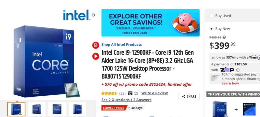 Intel árcsökkenés
