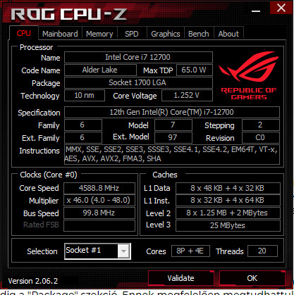 CPU-Z - A processzor ellenőrzésére 