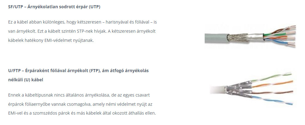 Több variánsa lehet az Ethernet kábeleknek