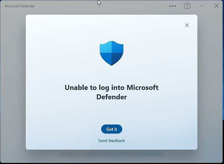Windows Defender Bug