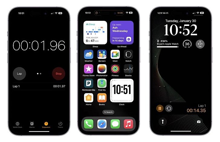 iOS 17.4 - iPhone óra - Stopper