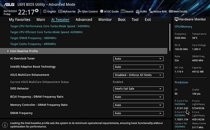 Az ajánlott Intel profilra frissülnek az alaplapok