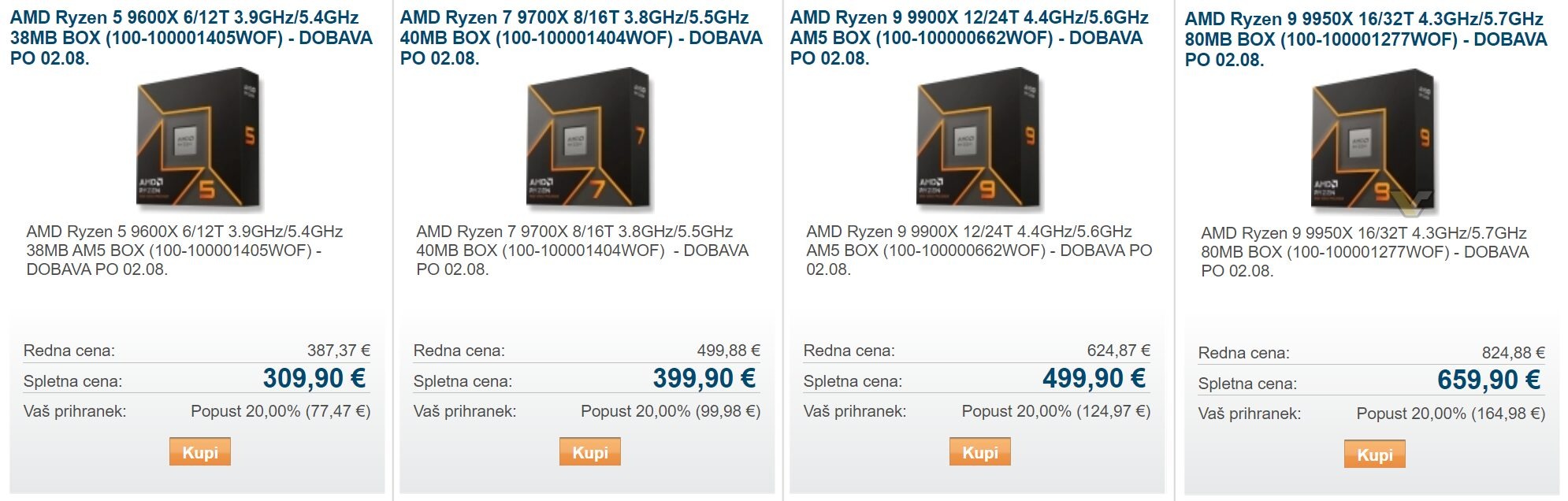 AMD processzorok egy szlovén webáruházban