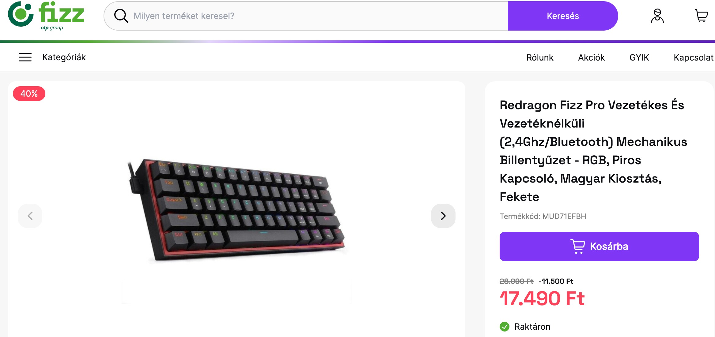Redragon gamer billentyűzet