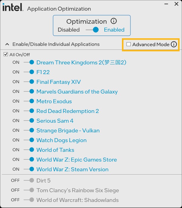 Intel APO