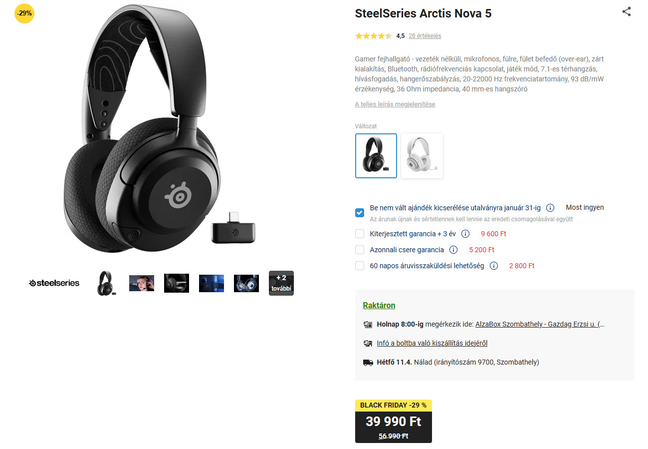 SteelSeries gamer fejhallgató
