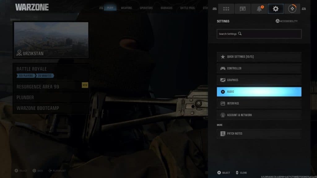 A Warzone hangbeállításai