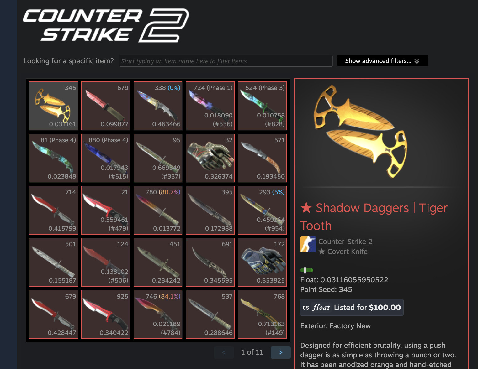 Több ezer dollárnyi CS2 skint láthatunk a Steam raktárban