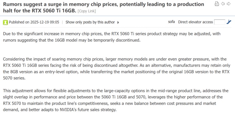 Hamarosan leállhat az Nvidia RTX 5060 Ti gyártása