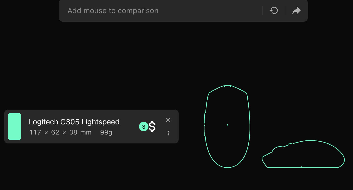 Logitech G305 az EloShapes oldalán gamer egér