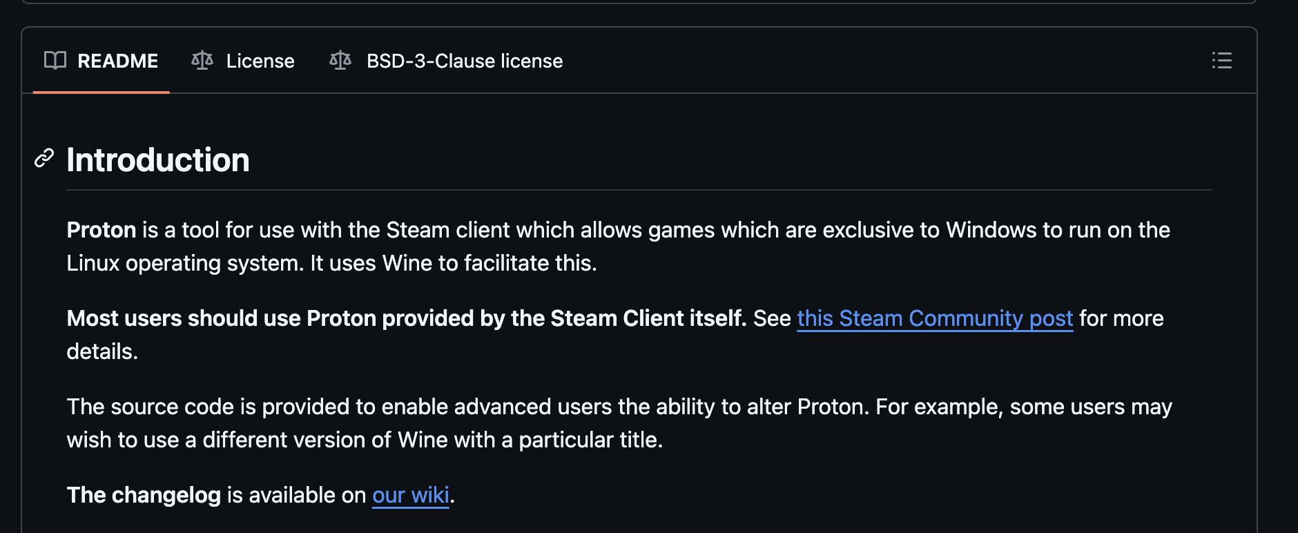 Proton a Github felületén