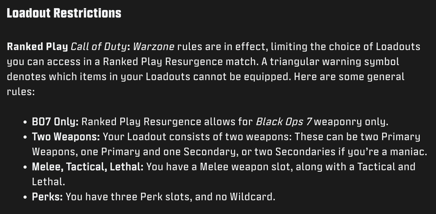 Warzone Ranked szabályok