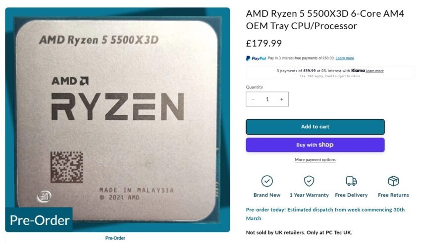 AMD Ryzen 5 5500X3D