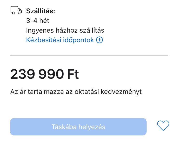 Sokat kell várni a MacBook Neo rendelésekre